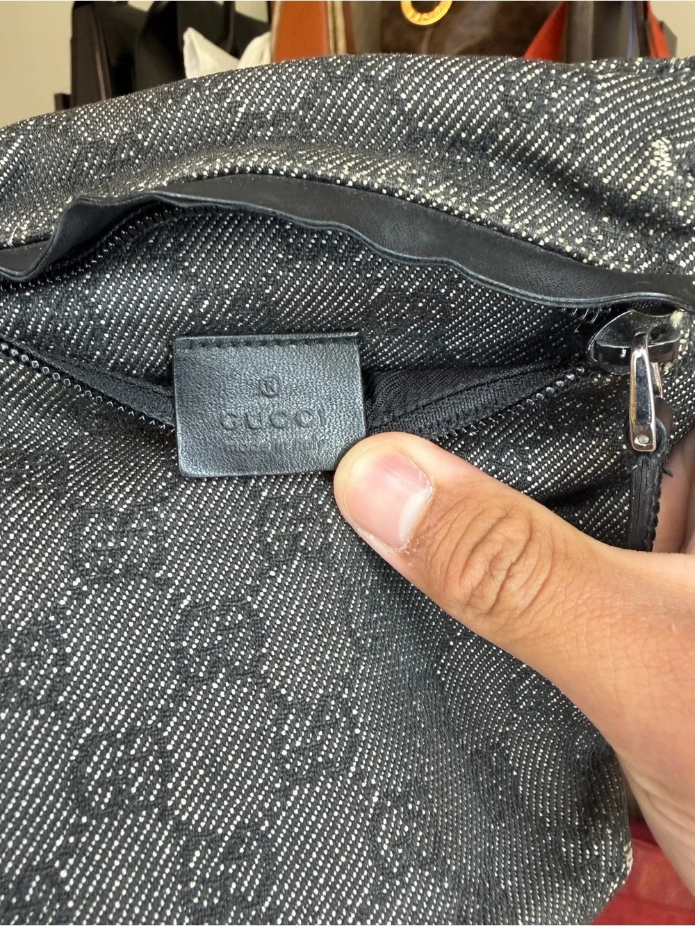 GUCCI
Black GG Denim Canvas Web Waist Belt Bag - Picture 6 of 12